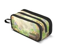 Mnsruu Clover Sunshine Cart Trousse à crayons de grande capacité avec 3 compartiments pour garçons et filles