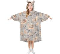 Mnsruu Couverture à capuche pour enfants escargots avec herbe - Couverture à capuche en polaire chaude surdimensionnée pour filles et garçons