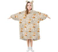 Mnsruu Couverture à capuche surdimensionnée pour fille Motif coquelicots Daisy Fox Forest, Multi44, M