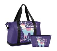 Mnsruu Cute Llama Make Your Dreams Come True Sports Duffel Bags, #04, Taille unique, Mode