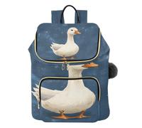 Mnsruu Duck Farm Sac à dos de voyage antivol pour femme Bleu Grand sac à dos décontracté matelassé pour ordinateur portable Sac à main tendance pour femme