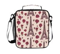 Mnsruu Eiffeltier Sac à déjeuner isotherme pour garçons et filles Motif Tour rose Paris France