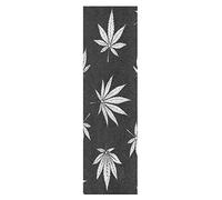 Mnsruu Feuilles De Marijuana De Cannabis Noir Blanc Grips Skateboard Bande Antidérapant Planche à Roulettes Grip Papier de Verre Sports Plein air Scooter (84 x 23 cm)