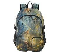 Mnsruu Fireflies in The Woods Sac à dos d'école avec compartiment pour ordinateur portable pour adolescentes, filles, garçons, sac à dos de voyage de 17,5 pouces pour l'école, le travail