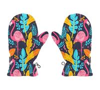 Mnsruu Flamingo Moufles de neige pour garçons et filles - Gants de ski d'hiver pour tout-petits, multicolore, M Size (Fits 4-6 Years)