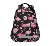 Mnsruu Flamingo Plam Sac à dos d'école pour garçons et filles