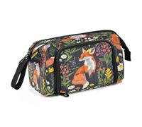 Mnsruu Fox and Piant Trousse à crayons grande capacité pour garçons et filles, Renard et Piant, Taille unique, Mode