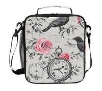 Mnsruu Fox Forest Sac à déjeuner isotherme pour garçons et filles Motif fleurs