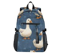 Mnsruu Geese Farm Sac à dos de voyage pour ordinateur portable de 14" Motif canard Bleu canard Pour homme et femme Sac à dos léger et décontracté pour ordinateur portable