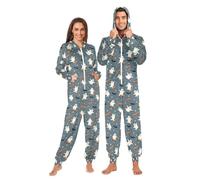 Mnsruu Ghost Skateboard Motif adulte Combinaison pyjama à fermeture éclair Vêtements de nuit Homewear Party Costume une pièce, Motif de skateboard Ghost, 3XL