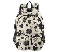 Mnsruu Grand sac à dos d'école avec compartiment pour ordinateur portable, motif cœurs Cupidon, pour adolescentes, garçons et filles, sac à dos de voyage de 44,5 cm pour l'école, le travail