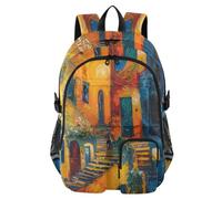 Mnsruu Grand sac à dos d'école, d'architecture paysagère, avec compartiment pour ordinateur portable, pour adolescentes, filles, garçons, sac à dos de voyage de 17,5 pouces pour l'école, le travail