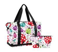 Mnsruu Grand sac de voyage avec compartiment à chaussures et poche humide, illustration à pois Lady Bug avec trousse de toilette, #02, Taille unique, Mode
