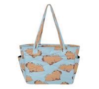 Mnsruu Grand sac fourre-tout Capybara I Am So Tired matelassé avec fermeture éclair pour voyage, travail, sport