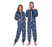 Mnsruu Grenouillère pour adulte Motif tour lumineuse bateau vague de l'océan Combinaison pyjama à fermeture éclair Vêtements de nuit Homewear Party Costume une pièce, Tour de lumière à main Bateau