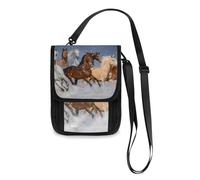 Mnsruu Group of Horses Portefeuille de voyage avec sangle réglable pour passeport, carte de crédit, gadget, unisexe, #01, Taille unique, Mode