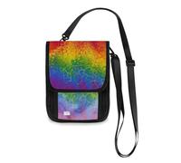 Mnsruu Grunge Portefeuille de voyage géométrique couleur arc-en-ciel avec sangle réglable pour passeport, carte de crédit, gadget, unisexe, #01, Taille unique, Mode