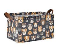 Mnsruu Head of Dogs - Boîte de rangement pour étagères - Grand bac de rangement cube étanche - Organisateur de placard, vêtements, chambre à coucher