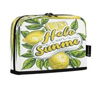 Mnsruu Hello Summer - Trousse à crayons à motif citron, grande capacité pour garçons et filles, pochette à stylos multicouche, organiseur de papeterie pour l'école, le bureau, le travail