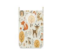 Mnsruu ISAOA Grand panier à linge à suspendre pour chambre à coucher, dortoir, porte de placard, zoo mignon renard lapin floral chouette sac à linge pliable jouets poubelles à linge
