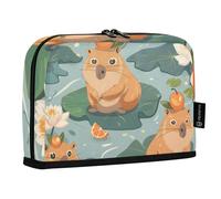 Mnsruu Jolie trousse à crayons Capybara avec une mandarine sur la tête debout, grande capacité pour garçons et filles, pochette à stylos multicouche, organiseur de papeterie pour l'école, le bureau