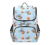 Mnsruu Kola Boba Tea Sac à dos pour écolières et garçons, joli cartable pour enfants, sac à livres pour enfants pour l'école primaire avec bande réfléchissante