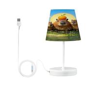 Mnsruu Lampe de chevet amusante Capybara crocodile orange lampes de chevet LED lampe de bureau abat-jour en tissu petite lampe pour chambre à coucher salon (ampoule incluse)