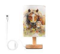 Mnsruu Lampe de chevet Cheval et Enfant Chevet Lampe avec Base Antidérapante Veilleuse pour Chambre Salon Décor