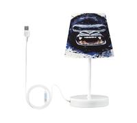 Mnsruu Lampe de chevet en colère King Kong Face Lampes de chevet LED Lampe de bureau Abat-jour en tissu Petite lampe pour chambre à coucher Salon (ampoule incluse)