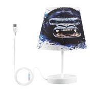 Mnsruu Lampe de chevet en colère King Kong - Lampe de table - Ampoules LED - Abat-jour en tissu pour chambre à coucher et salon - Taille M