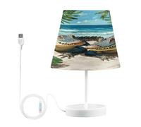 Mnsruu Lampe de chevet en forme de crocodile vert - Lampe de table de plage - Ampoules LED - Abat-jour en tissu pour chambre à coucher et salon - Taille M