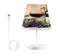 Mnsruu Lampe de chevet Ffy33_29632__a_Coaster_with_a_red_vin_bottle_a_verre_burgun_a96f4854-5bd4-469a-81a1-fc1166fcc5a1 Lampe de table Ampoules LED Lampe de bureau Abat-jour en tissu pour chambre à