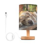 Mnsruu Lampe de chevet Golden Retriever avec base antidérapante pour chambre à coucher, salon
