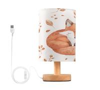 Mnsruu Lampe de chevet mignonne aquarelle renard A lampe de chevet avec base antidérapante Veilleuse pour chambre à coucher salon