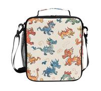 Mnsruu Little Chinese Dragons Sac à déjeuner isotherme avec bandoulière pour garçons et filles