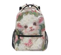 Mnsruu Little Lamb Tulip Cluster Sac à dos pour étudiants, garçons et filles, sac d'école, sac à dos de voyage décontracté