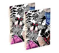 Mnsruu Lot de 2 cahiers à spirale A5 à motif de papillons aquarelle pour le travail, l'école, l'écriture, le journal, ligné, 120 pages, 15 x 21 cm