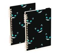 Mnsruu Lot de 2 carnets à spirales A5 pour le travail, l'école, l'écriture, le journal, ligné, 120 pages, 15 x 21 cm