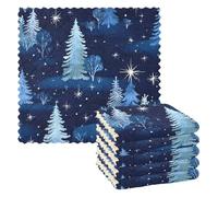 Mnsruu Lot de 6 Chiffons de Nettoyage en Microfibre réutilisables Motif Arbre étoiles pour Vaisselle suédois lavables