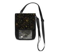 Mnsruu Magical Space Galaxy Constellation Moon Stars Portefeuille de voyage Porte-passeport Porte-carte de crédit Gadget Pochette Pochette Unisexe Portefeuille de voyage Tour de cou Portefeuille avec