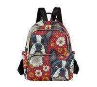 Mnsruu Mini sac à dos pour femme, motif boston terrier, marguerite, petit sac à dos tendance pour femme, Multi874, M