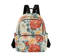 Mnsruu Mini sac à dos pour femme, motif fleurs de camélia rouge, feuilles vertes, couleur discrète, petit sac à dos tendance pour femme, sac à dos décontracté, Multi406, S