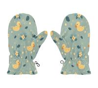 Mnsruu Mitaines vintage pour enfants motif petit canard et fleur, gants de neige pour garçons et filles, gants de ski d'hiver pour tout-petits