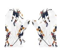 Mnsruu Moufles de hockey sur glace à motif aquarelle pour garçons et filles, gants de ski d'hiver pour tout-petits, multicolore, M Size (Fits 4-6 Years)