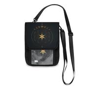 Mnsruu Mystical Flower of Life and Moon Phases Portefeuille de voyage Porte-passeport Porte-carte de crédit Gadget Pochette Pochette Unisexe Bandoulière Portefeuille Voyage Tour de Cou Portefeuille