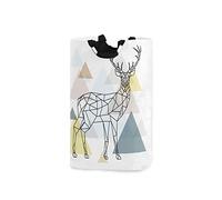 Mnsruu Panier à linge pliable en tissu Motif cerf polygonale