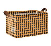 Mnsruu Panier de rangement à carreaux orange et noir pour étagères, grand bac de rangement cube étanche, organiseur de placard, vêtements, chambre à coucher