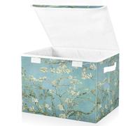 Mnsruu Paniers de rangement pliables avec couvercles, Van Gogh, amandier, fleur, arbre de rangement, paniers de rangement pour vêtements