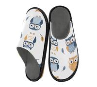 Mnsruu Pantoufles chaudes et pelucheuses en plumes de hibou pour homme et femme - Semelles antidérapantes pour intérieur/extérieur, Plume de chou, 38.5/39 EU