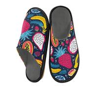 Mnsruu Pantoufles chaudes pour homme avec semelle antidérapante pour intérieur et extérieur Motif fruit du dragon Pitaya Banana, Banane Pitaya Fruit du Dragon, 36/37 EU